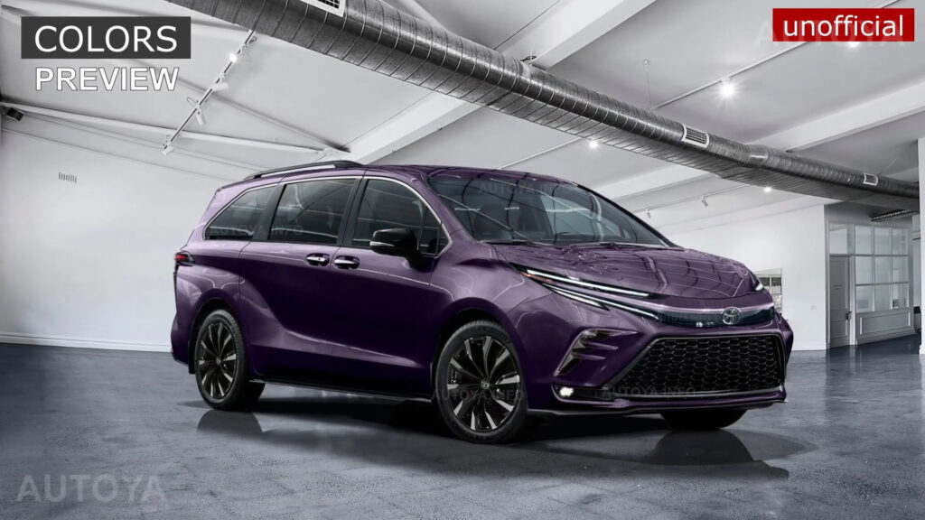 Digitally Refreshed 2025 Or 2026 Toyota Sienna Gets Showcased Inside Out In Ritzy Hues Autoevolution